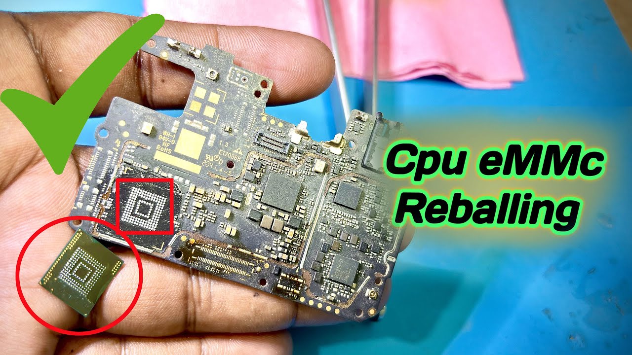 Mtk Cpu & eMMC Reballing And Installation  Double Decker CPU Reballing