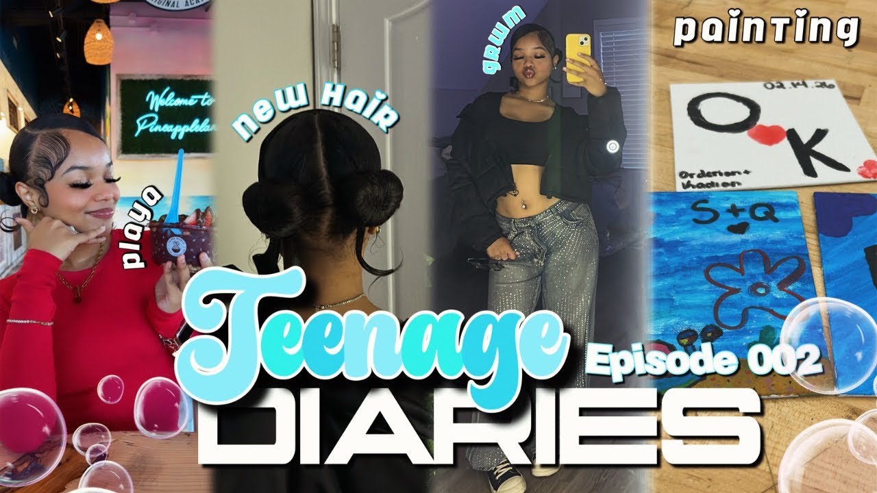TEENAGE DIARIES 002✰||days in my life,new hair, playa bowl,painting,mini maintenance,grwm||