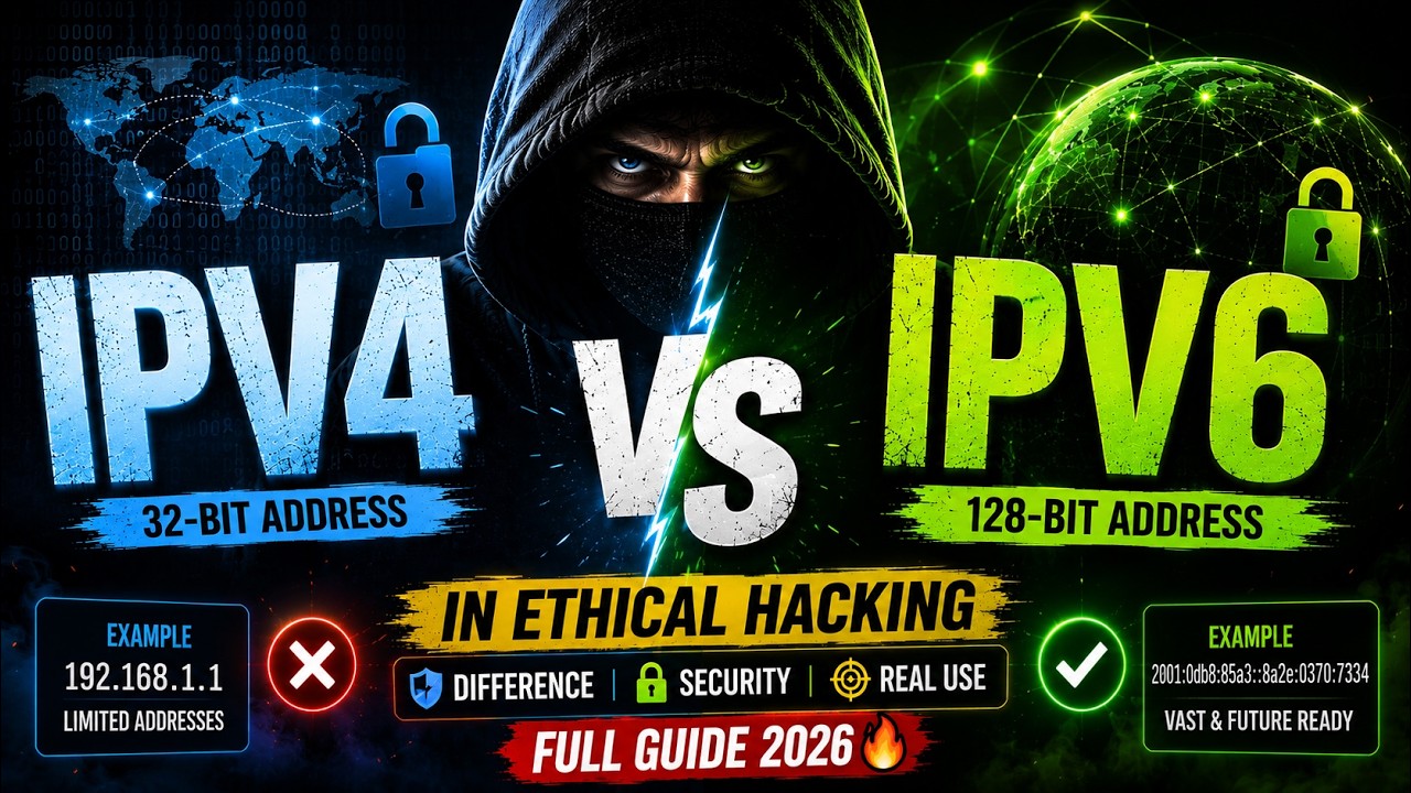 IPv4 vs IPv6 in Ethical Hacking Full Guide 2026 🔥 Difference, Security & Real Use
