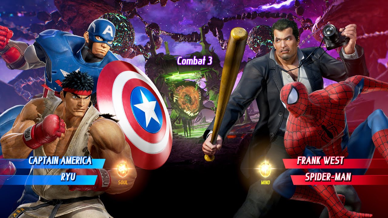 Spider Man & Riu vs Captain America  (Very Hard) - Marvel vs Capcom infinite | 4K UHD Gameplay
