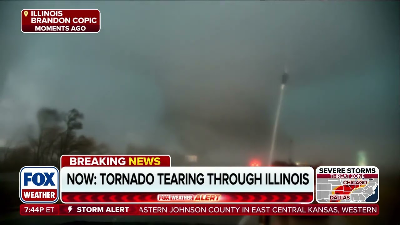 FOX Weather Tornado Coverage 3/10/26. Kankakee, IL Tornado