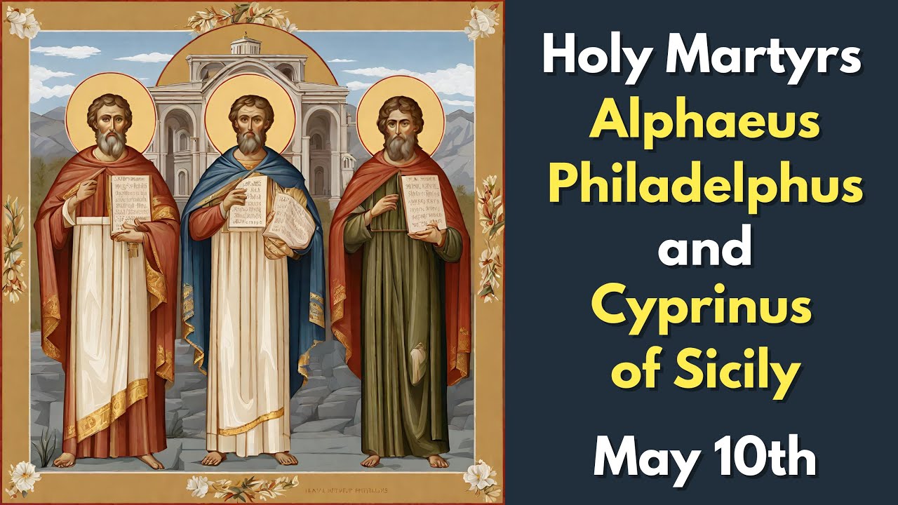 Holy Martyrs Alphaeus, Philadelphus and Cyprinus of Sicily - May 10th