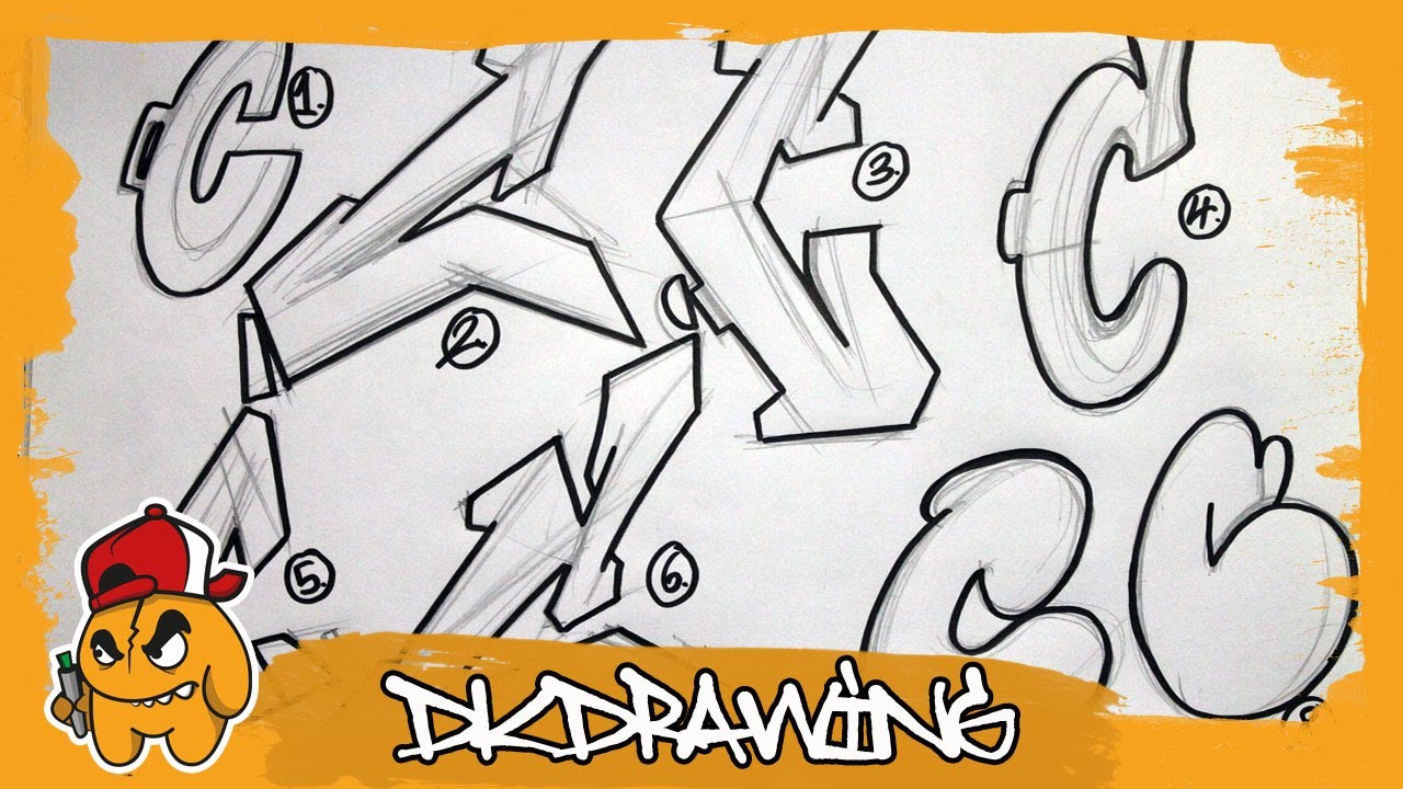 Graffiti Alphabet Letter C - 8 Styles (Rate 1-8)