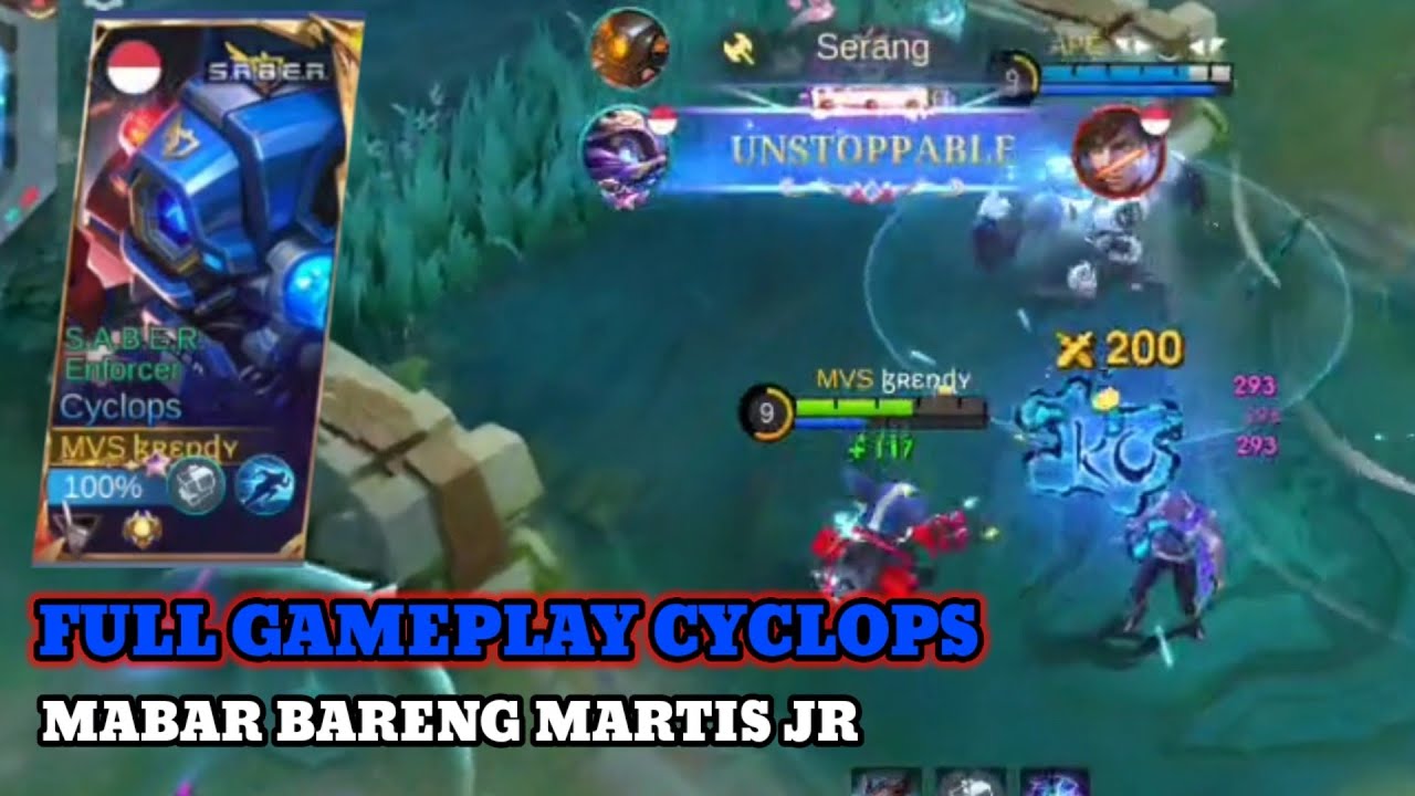 FULL GAMEPLAY CYCLOPS MABAR BARENG MARTIS JR TIKTOK || MOBILE LEGENDS BANG BANG 