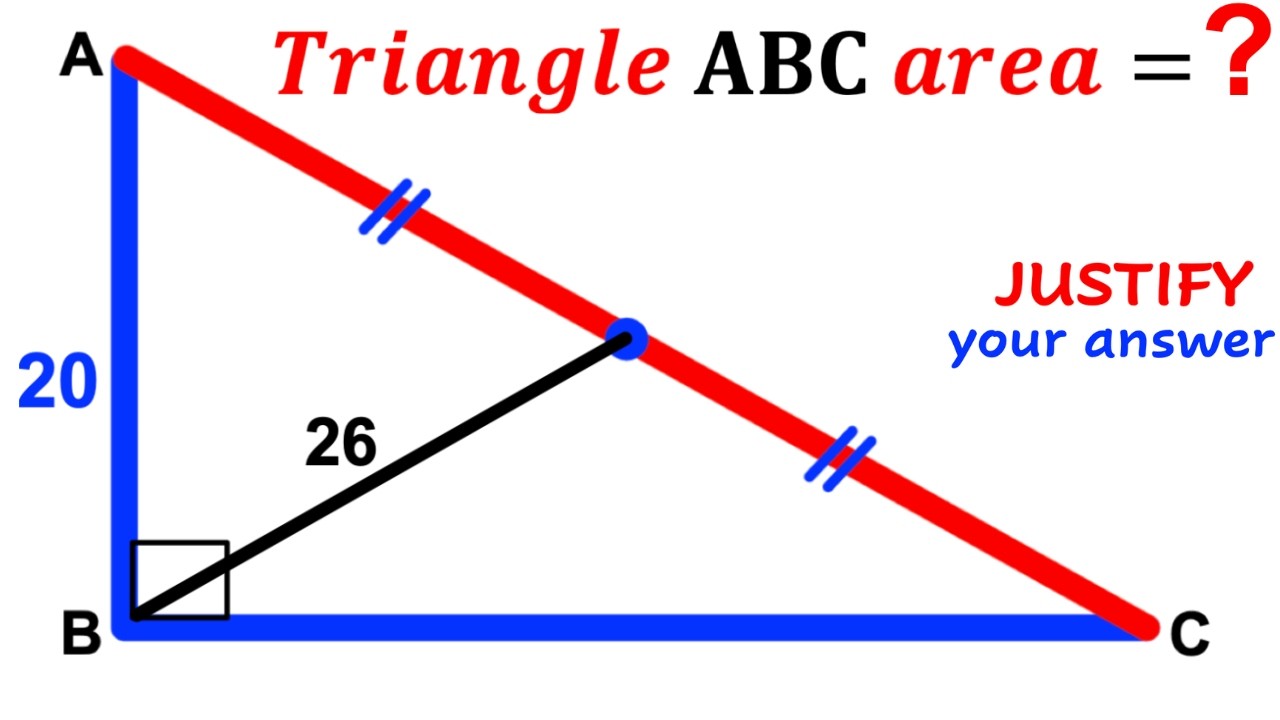 Can you find the area of the Triangle ABC? | (Justify) | #math #maths | #geometry