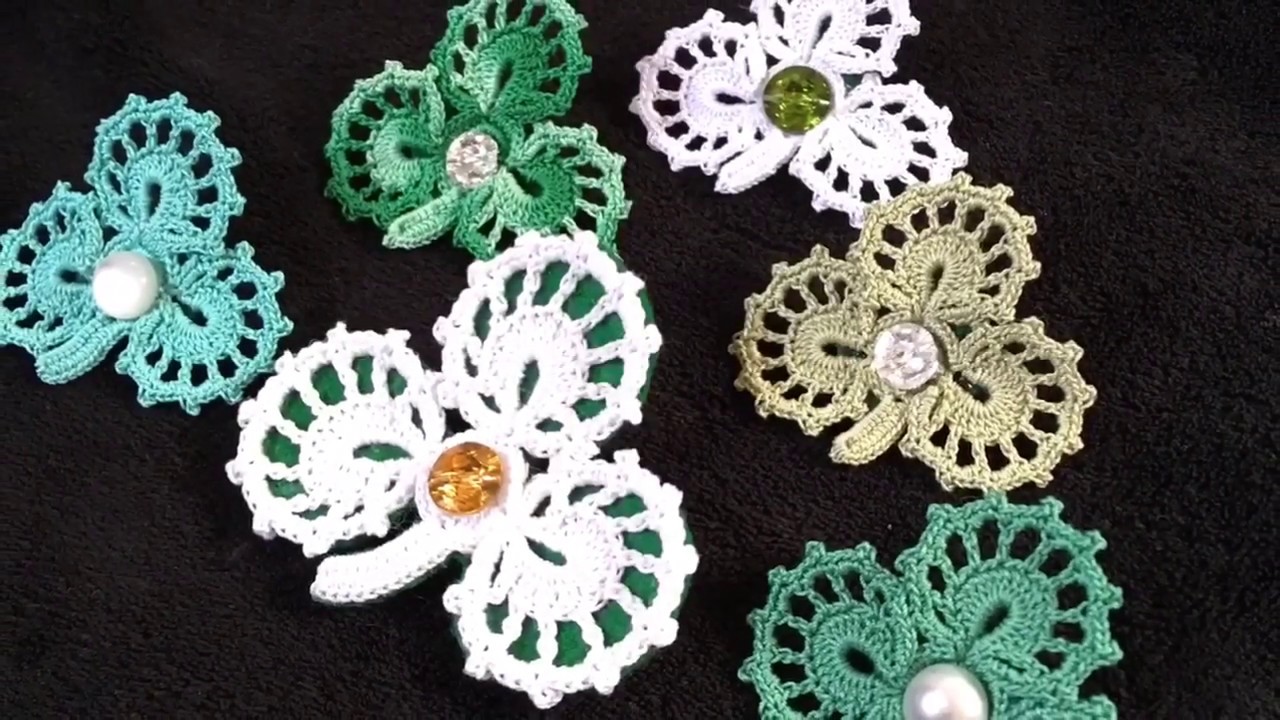 How To Make An Irish Crochet Lace Shamrock | Crochet Shamrock Brooch