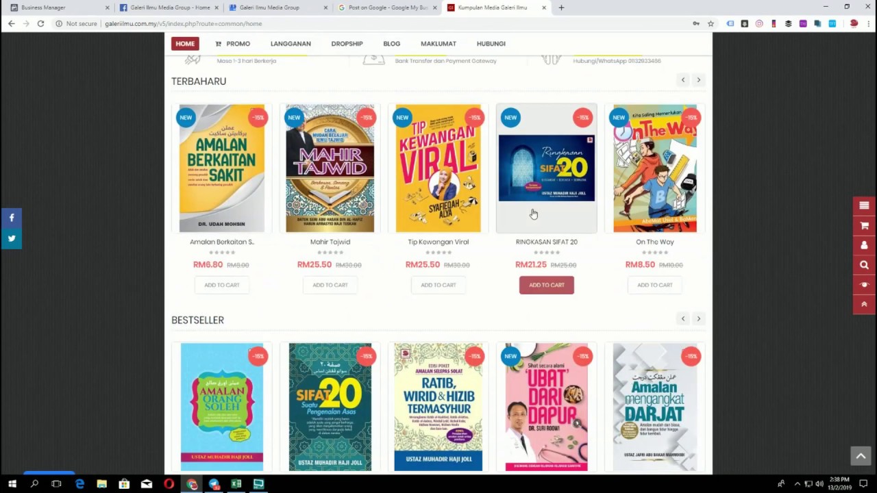 CARA MEMBELI DI WEBSITE GALERI ILMU