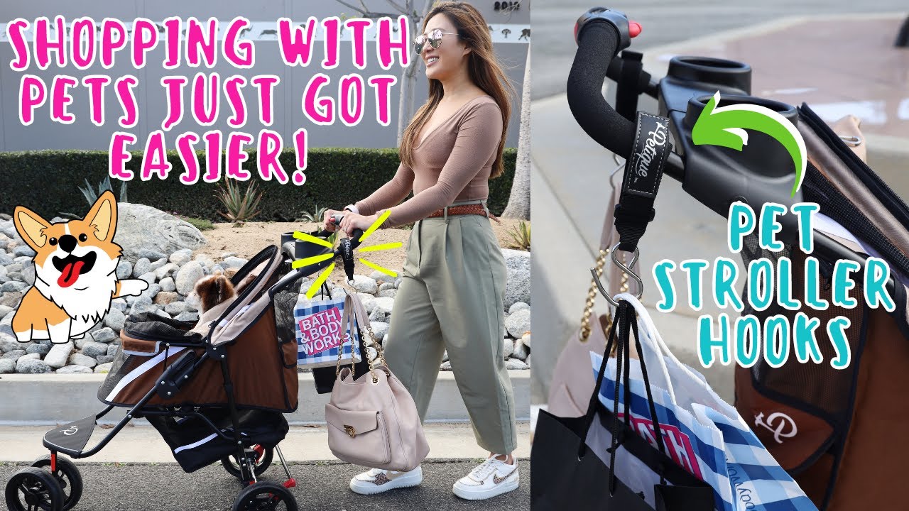 Convenient and EASY to Attach Pet Stroller Hooks | Petique's NEW EZ-Fit Pet Stroller Hooks