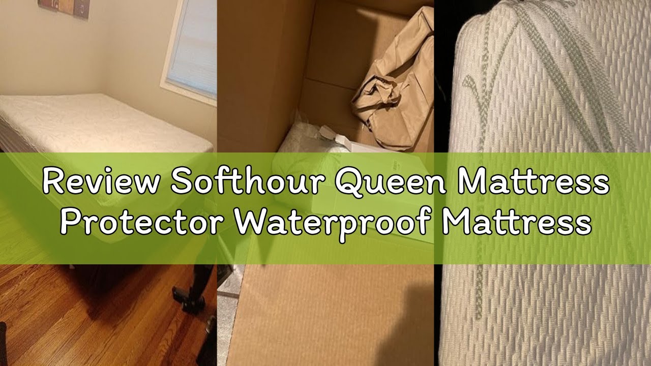Review Softhour Queen Mattress Protector Waterproof Mattress Pad Washable Bamboo Rayon Mattress Cove