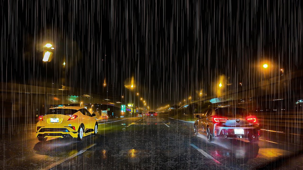 ☔️Midnight Highway Rain Drive😴 for Sleep💤