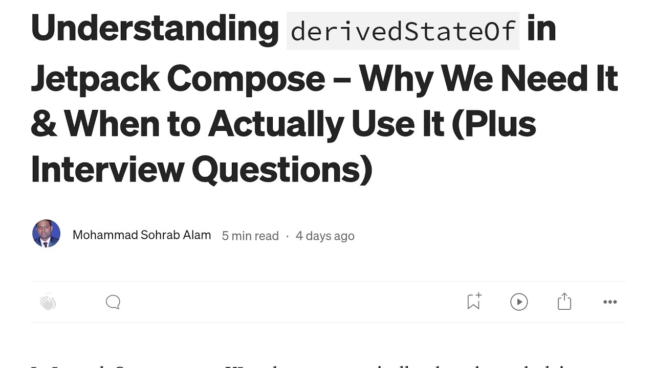 Understanding derivedStateOf in Jetpack Compose &ndash; Why & When to Actually Use It(Interview Questions)