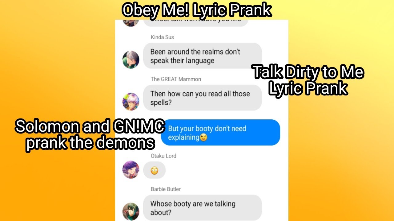 Talk Dirty To Me Lyric Prank | Obey Me! Lyric Prank | ⚠️MATURE LANGUAGE!⚠️