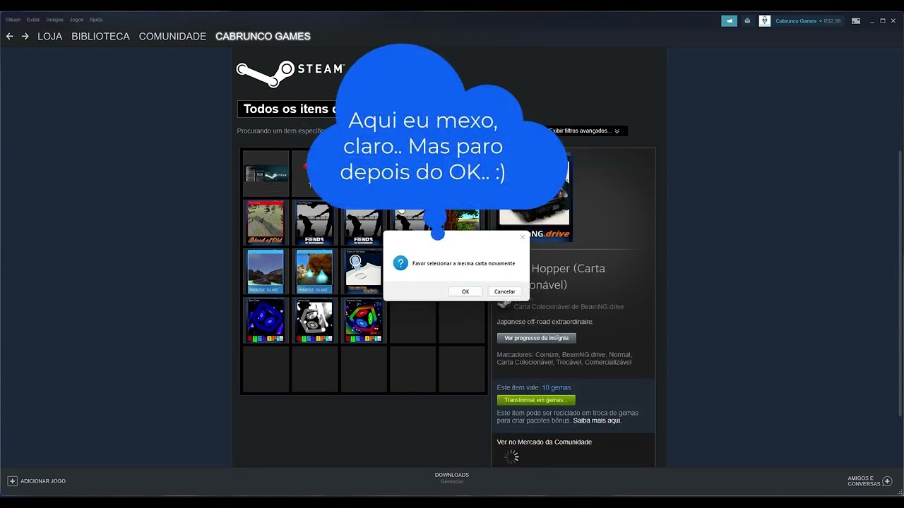 SteamBOT. Vendedor de cards semi-autom&aacute;tico na STEAM.
