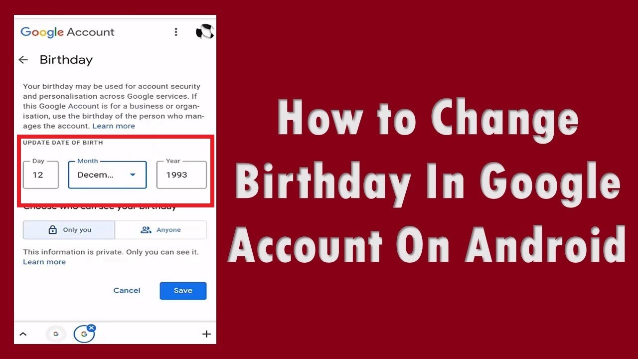How to Change Birthday In Google Account On Android
