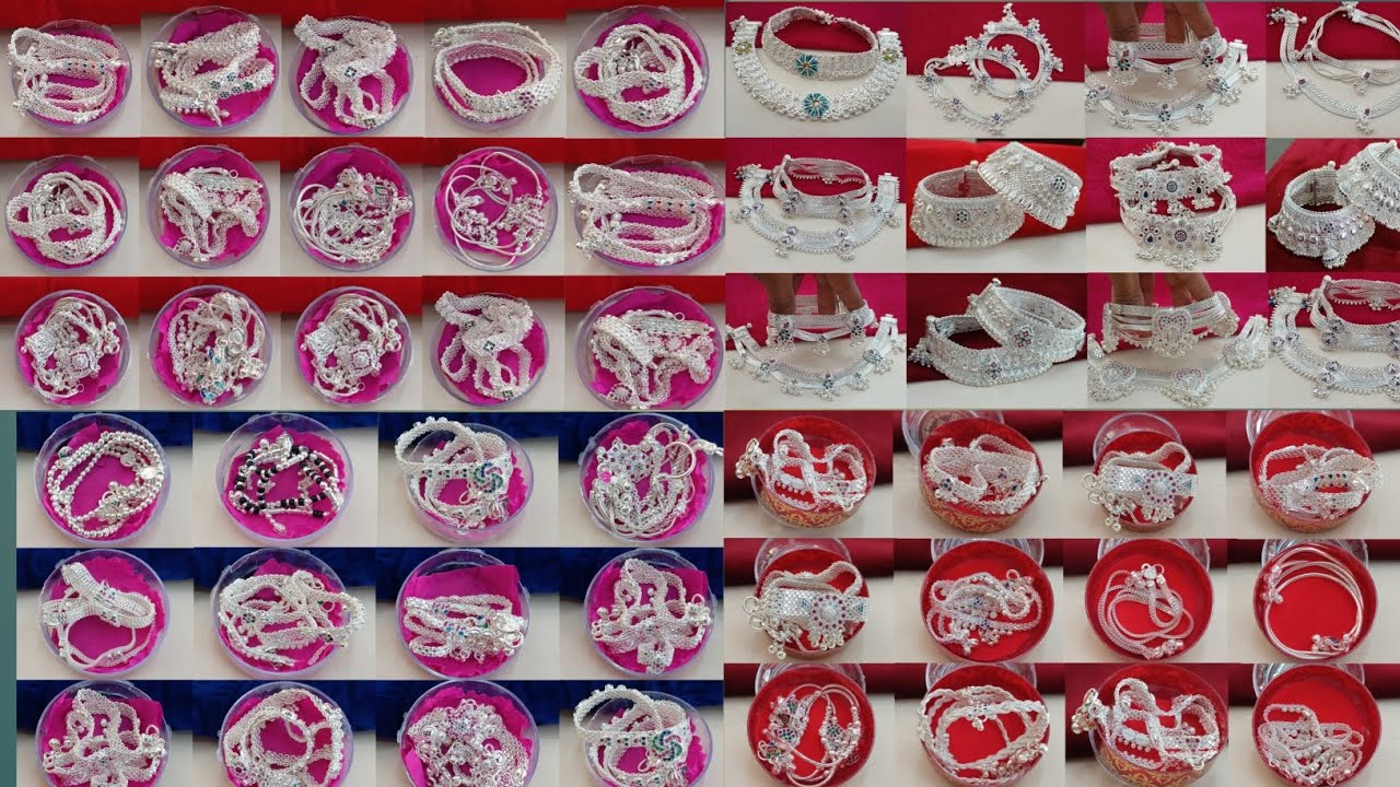 आज के भाव से चांदी की पायल जाने वजन और कीमत ! Latest daily use silver anklets designs with price ||