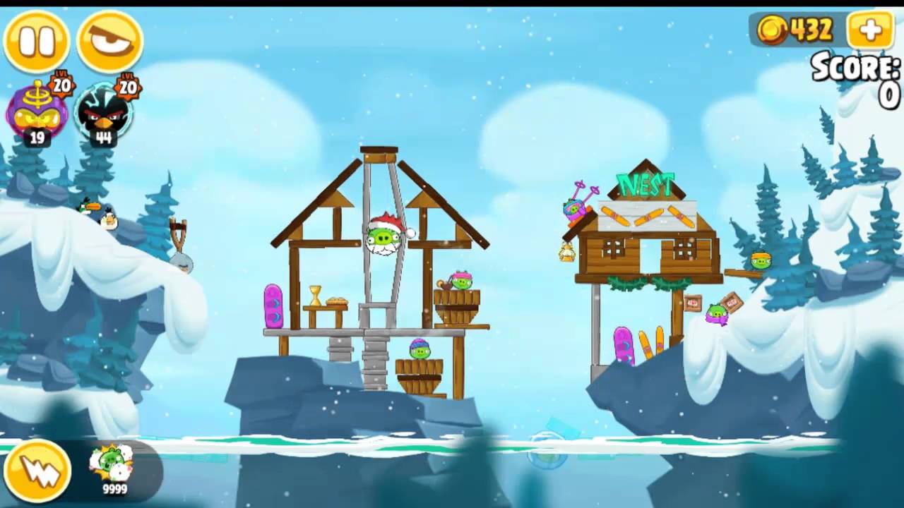 Angry Birds Seasons Ski or Squeal All levels