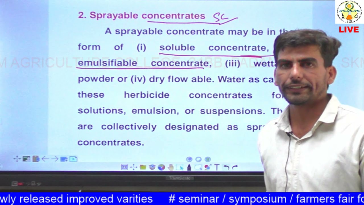 AGRON 313 Lecture 14 Active Ingredient and Formulation of Herbicide