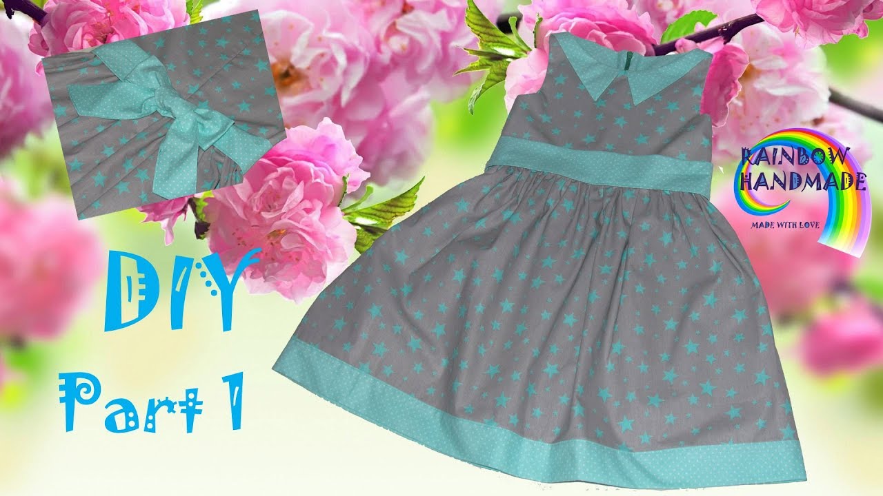 DIY: Звездно-мятное  платье для девочки / Mint  stars dress for girl