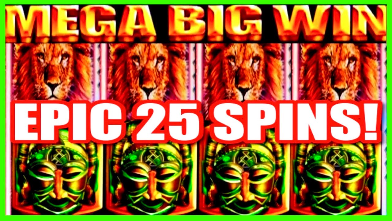 **EPIC MEGA WIN!!!** 25 FREE GAMES ON KING OF AFRICA SLOT MACHINE WMS