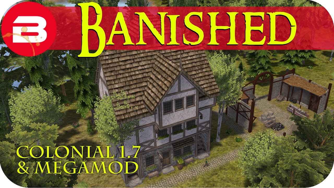 Banished Gameplay - MEDIEVAL SQUARE PROJECT #16 - Colonial Charter 1.7 & Megamod Banished Mods