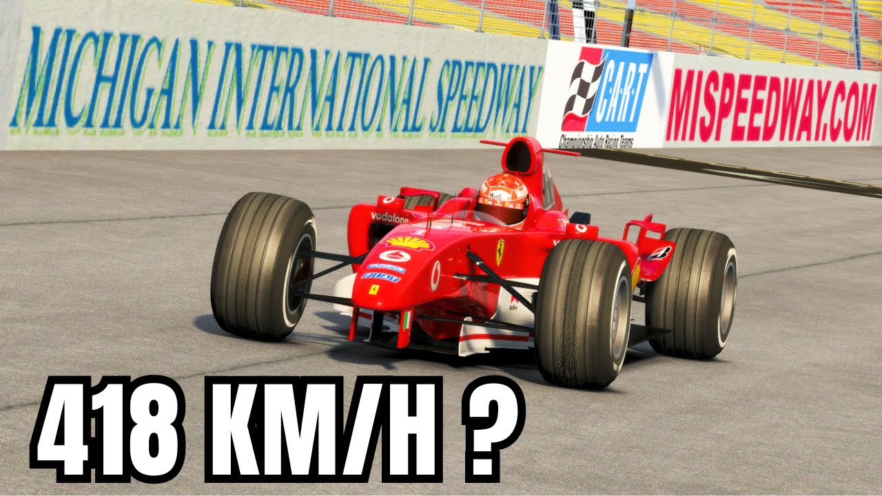 Can the FERRARI F1 F2004 Beat the INDYCAR SPEED RECORD at the Michigan OVAL Circuit?