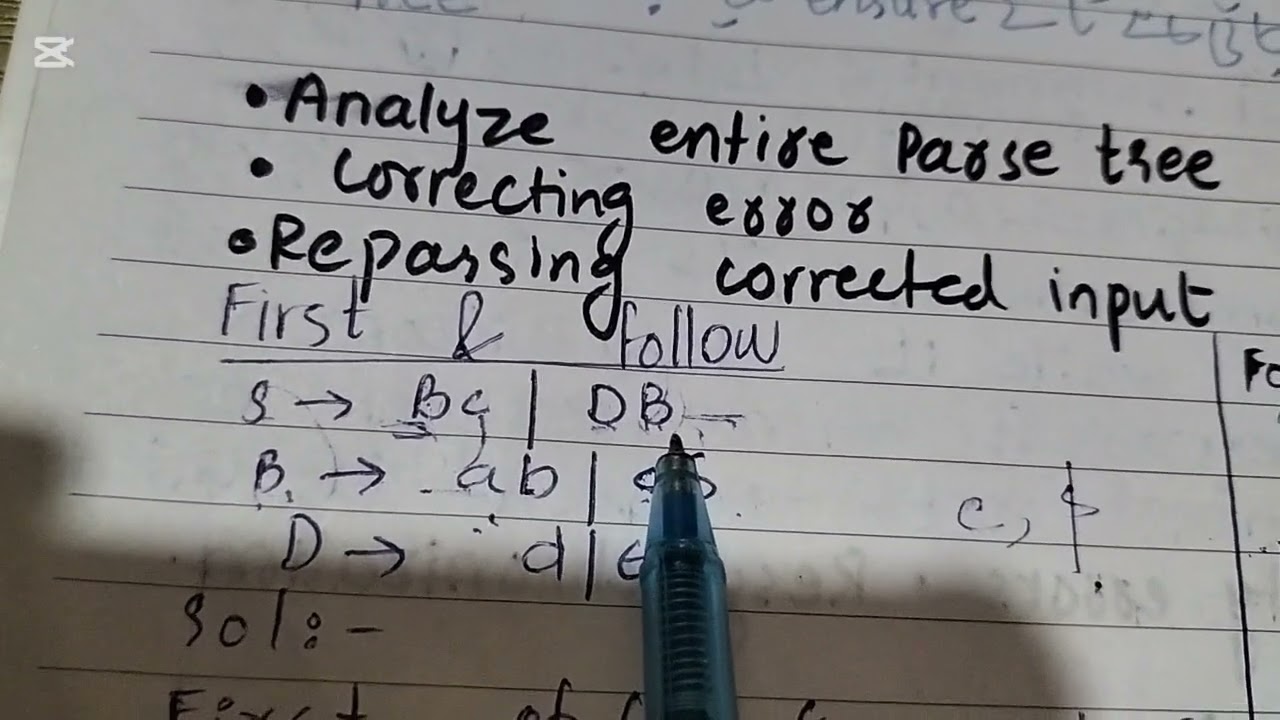 First and follow | compiler construction |