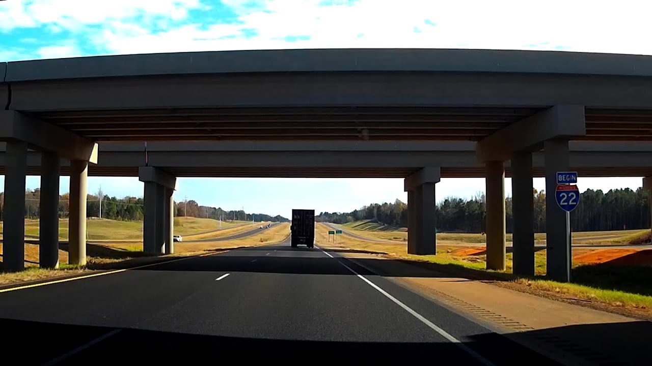 US-78 / I-22 East Drivelapse - 218 miles in 12 minutes - Memphis, Tennessee to Birmingham, Alabama