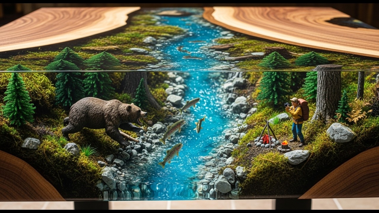 This Epoxy Table Holds a Secret Miniature Universe: Watch the Build
