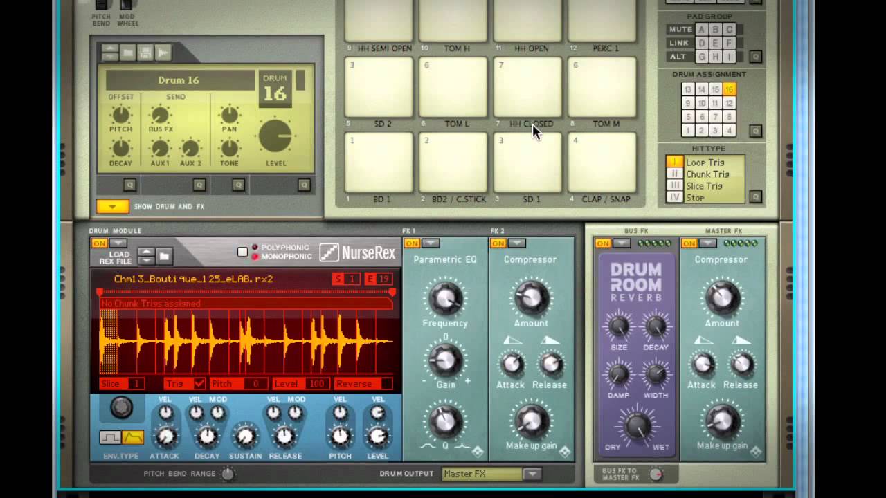 Уроки Reason: основы Kong Drum Designer