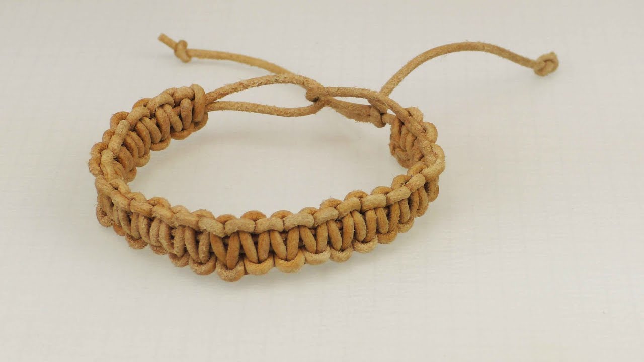 Macrame Armband | Ethno Look | Kreuzknoten Armband aus echtem Leder