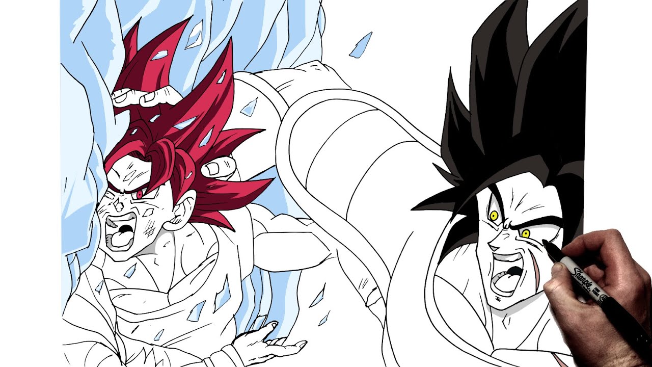 How To Draw Broly vs Goku | Step By Step | Dragonball