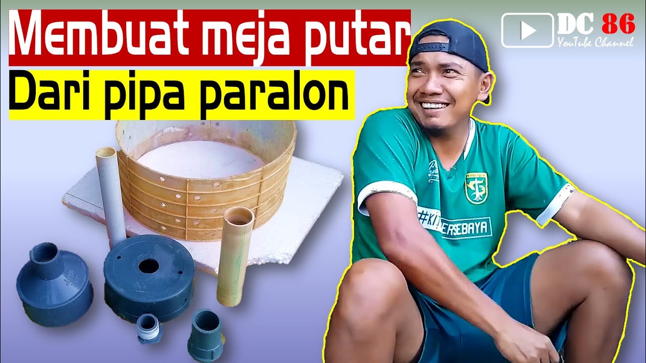 Ini caranya, Membuat meja putar bonsai dari pipa paralon, bonsai turntable || DC 86