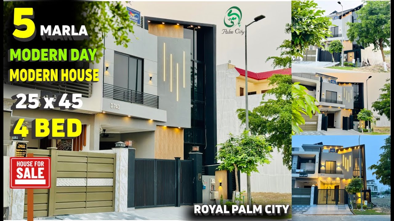 🔥🔑Modern Day Modern House 5 Marla 25 x 45 House For sale Royal Palm City Gujranwala 🏡