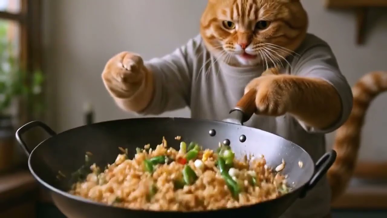 🍳🐱 Orange Cat's Late Night Fried Rice
