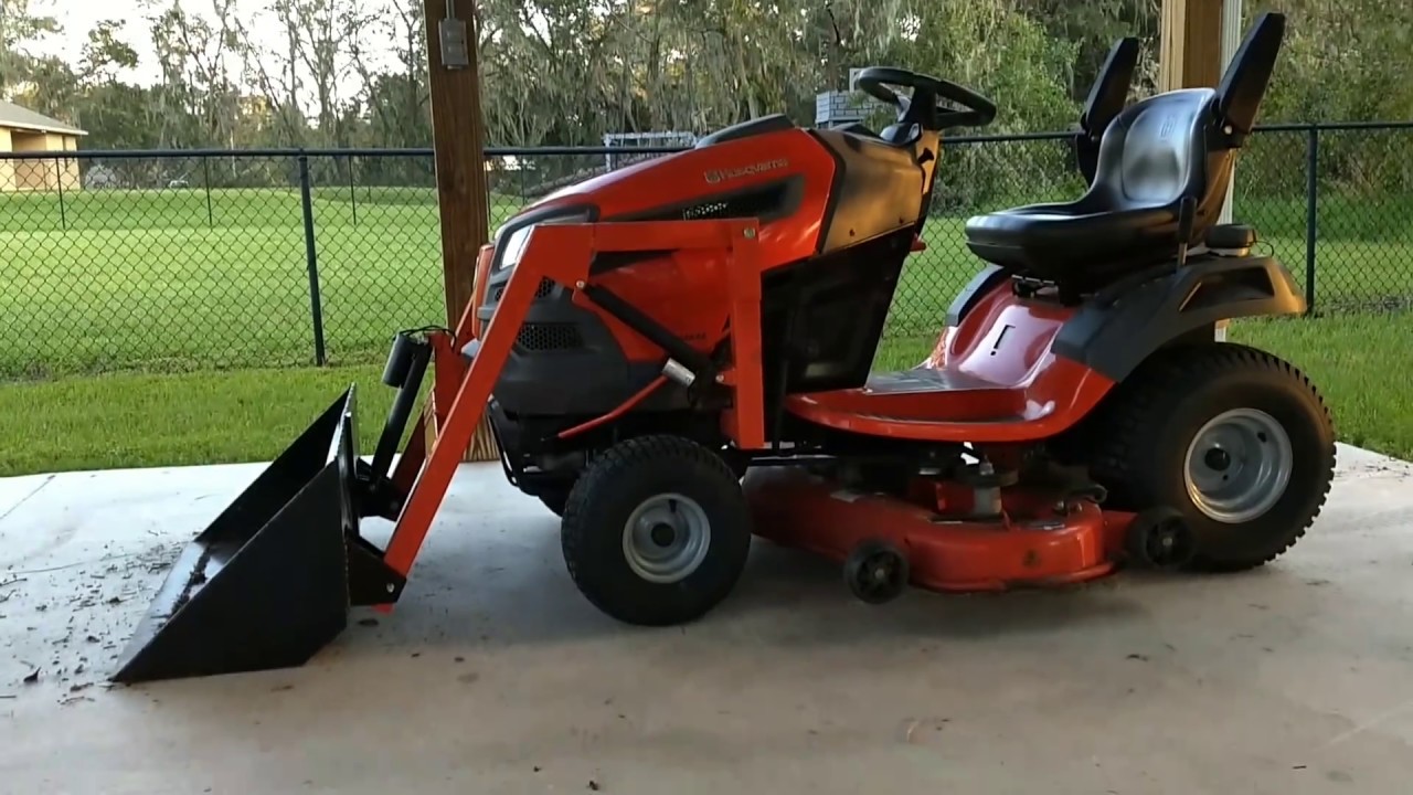 Home made lawn mower bucket loader