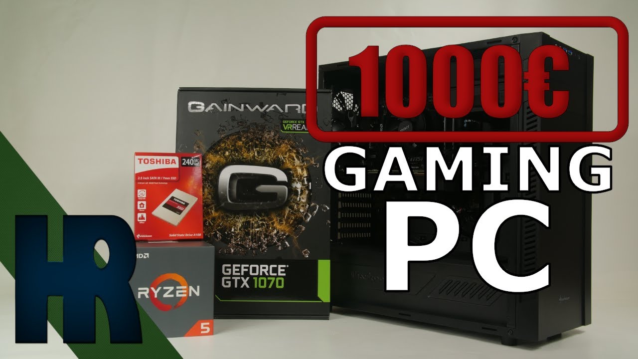 1000€ Gaming PC 2017 Review Test | Ryzen 5 GTX 1070 | Battlefield 1 GTA V Ghost Recon Witcher 3 Prey