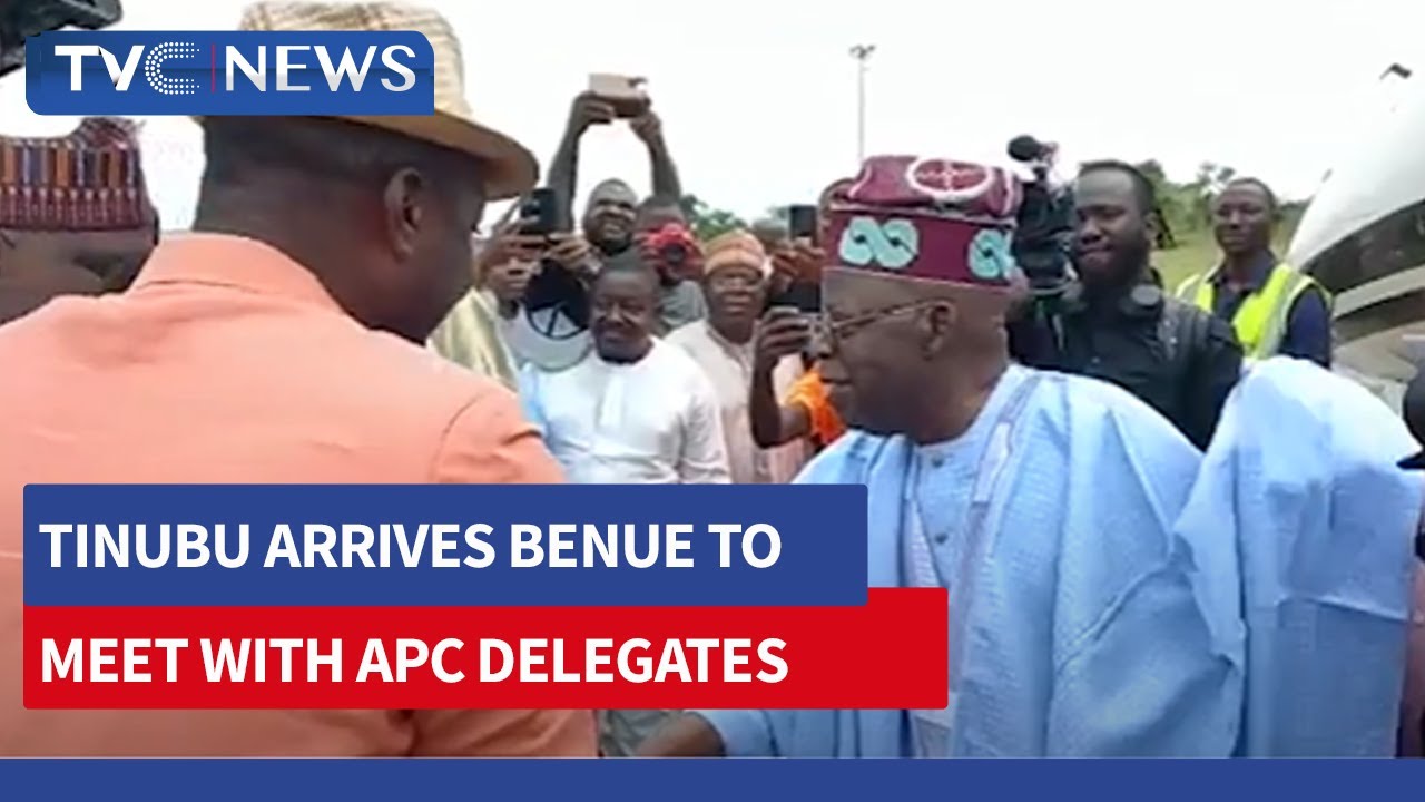 (WATCH) Moment Tinubu Arrives Benue To Meet With APC Delegates