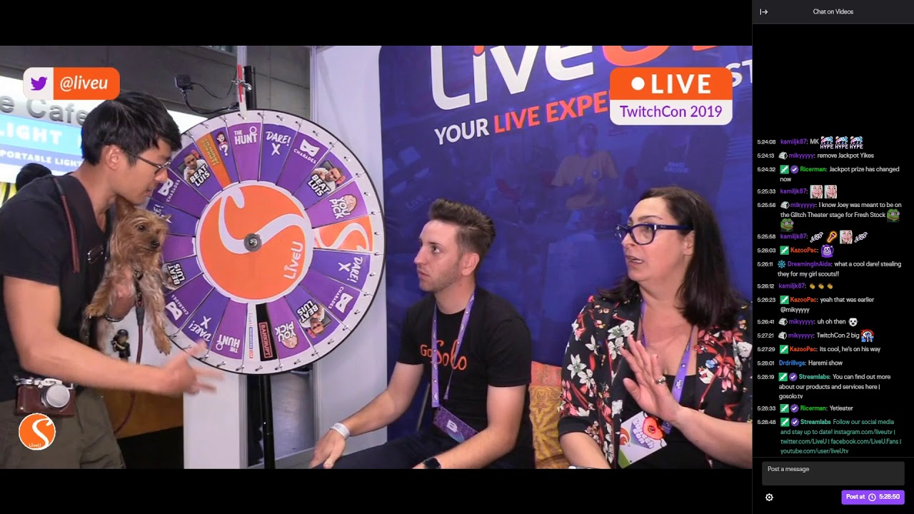 20190929 yetieater receives a dare at the LiveU booth at TwitchCon 2019