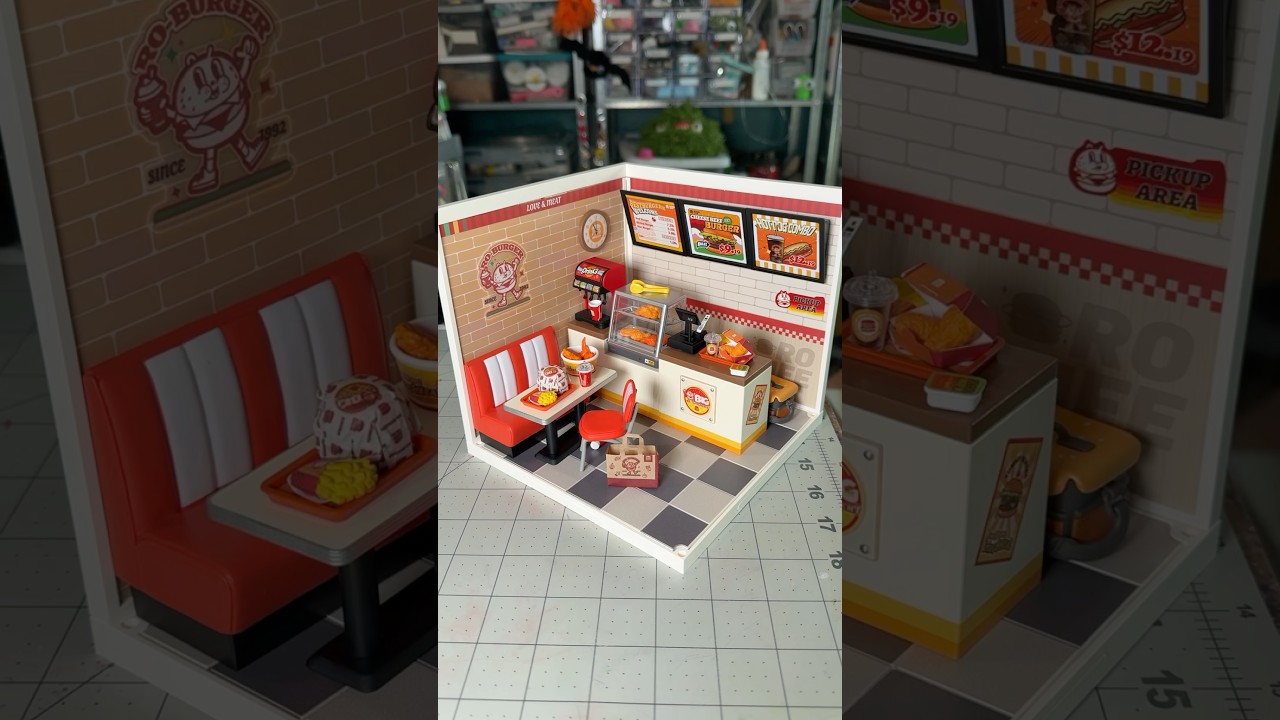 DIY Miniature Fast Food Burger Shop Kit 🍔