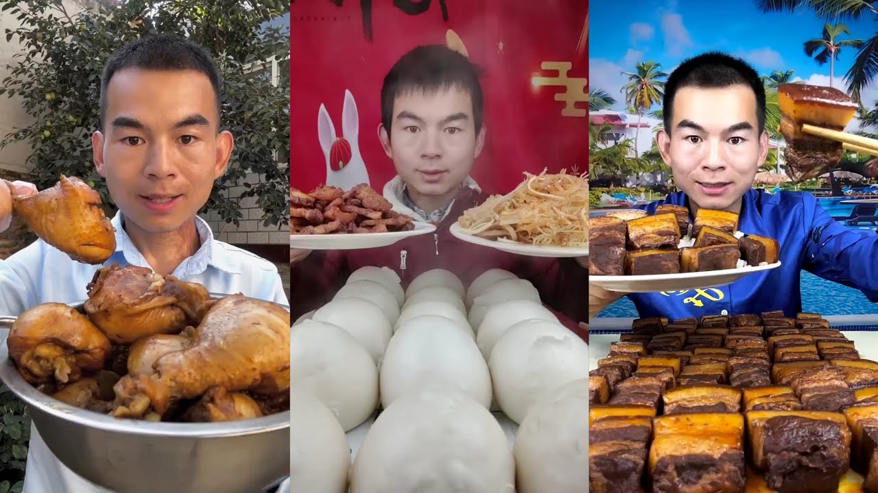 Yummy #105: Eat roll belly braised pork belly 😋😋 #mukbang #food #porkbelly #eatingshow 