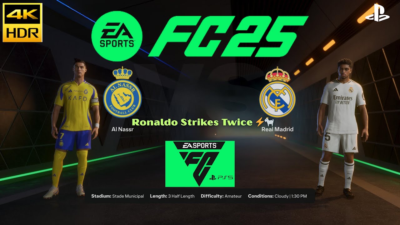 Ronaldo Strikes Twice ⚡🐐 Al Nassr 🆚 Real Madrid | 4-0 Victory FIFA 25 Gameplay 🔥⚽👑