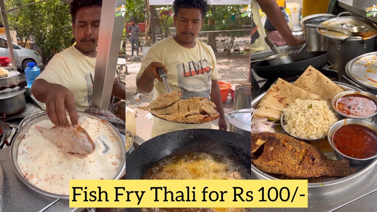 Fish Fry Thali in Kolhapur for Rs 100/-😍😍 Itni Sasti Thali 🤩🤩 @YumYumIndia