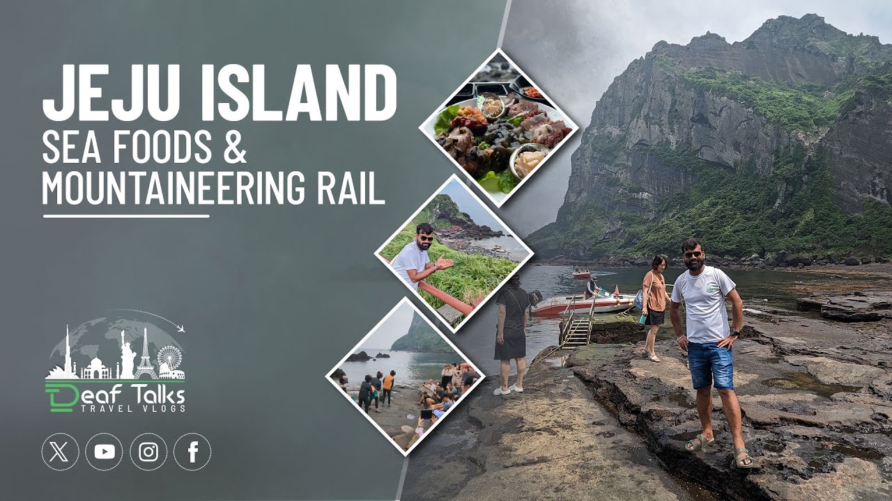 Jeju island, sea foods & Mountaineering Rail | Part 2 - Exploring Jeju Island 🏖️🚞| Deaf Talks.