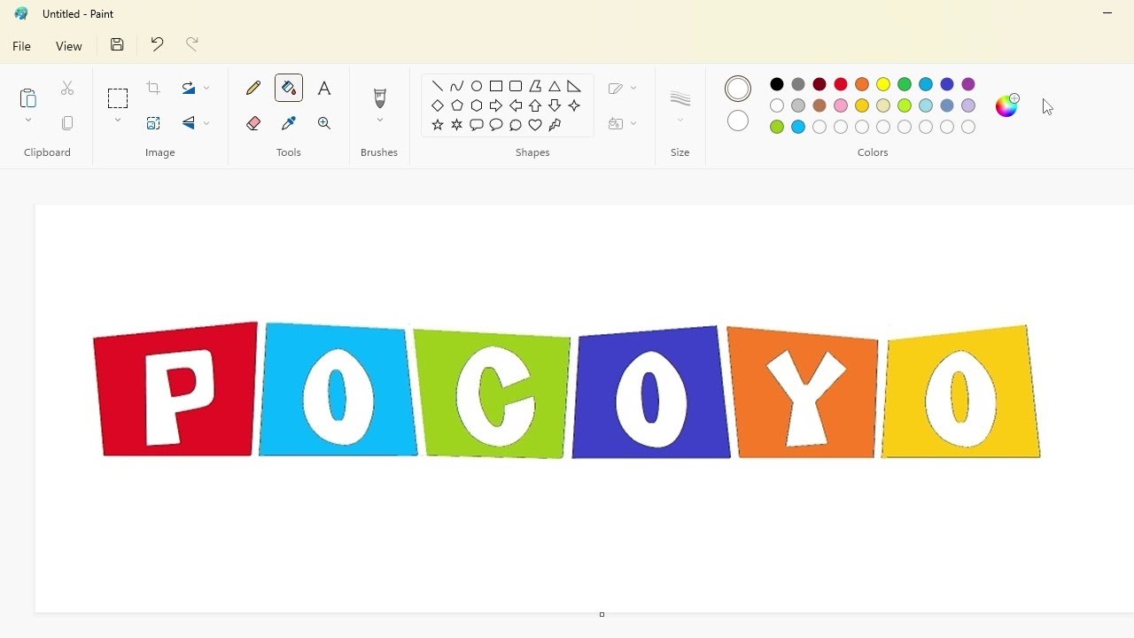 How to draw the Pocoyo logo using MS Paint | How to draw on your computer