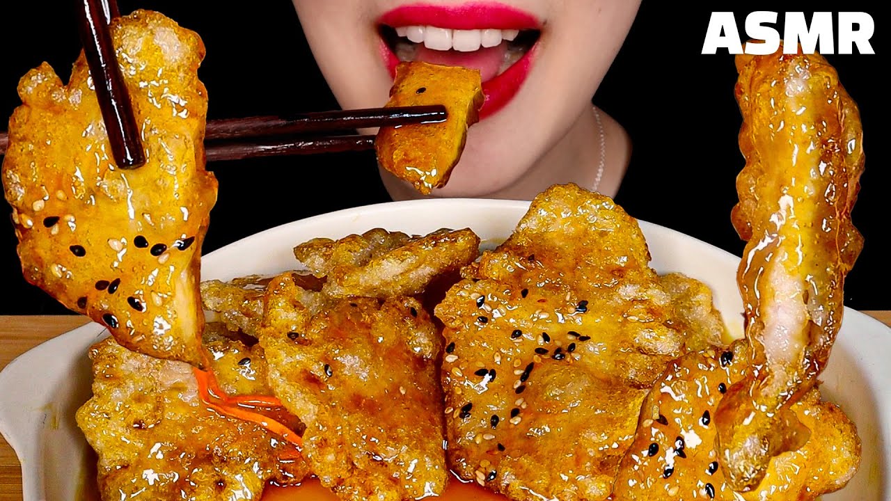 SUB) ASMR Сладкий, жевательный и хрустящий, кквабару💕 SWEET CHEWY, SOUR PORK MUKBANG! EATING SOUNDS