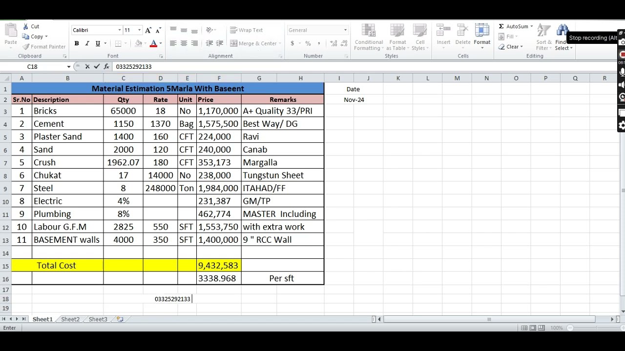 5 Marla Cost Estimation |  