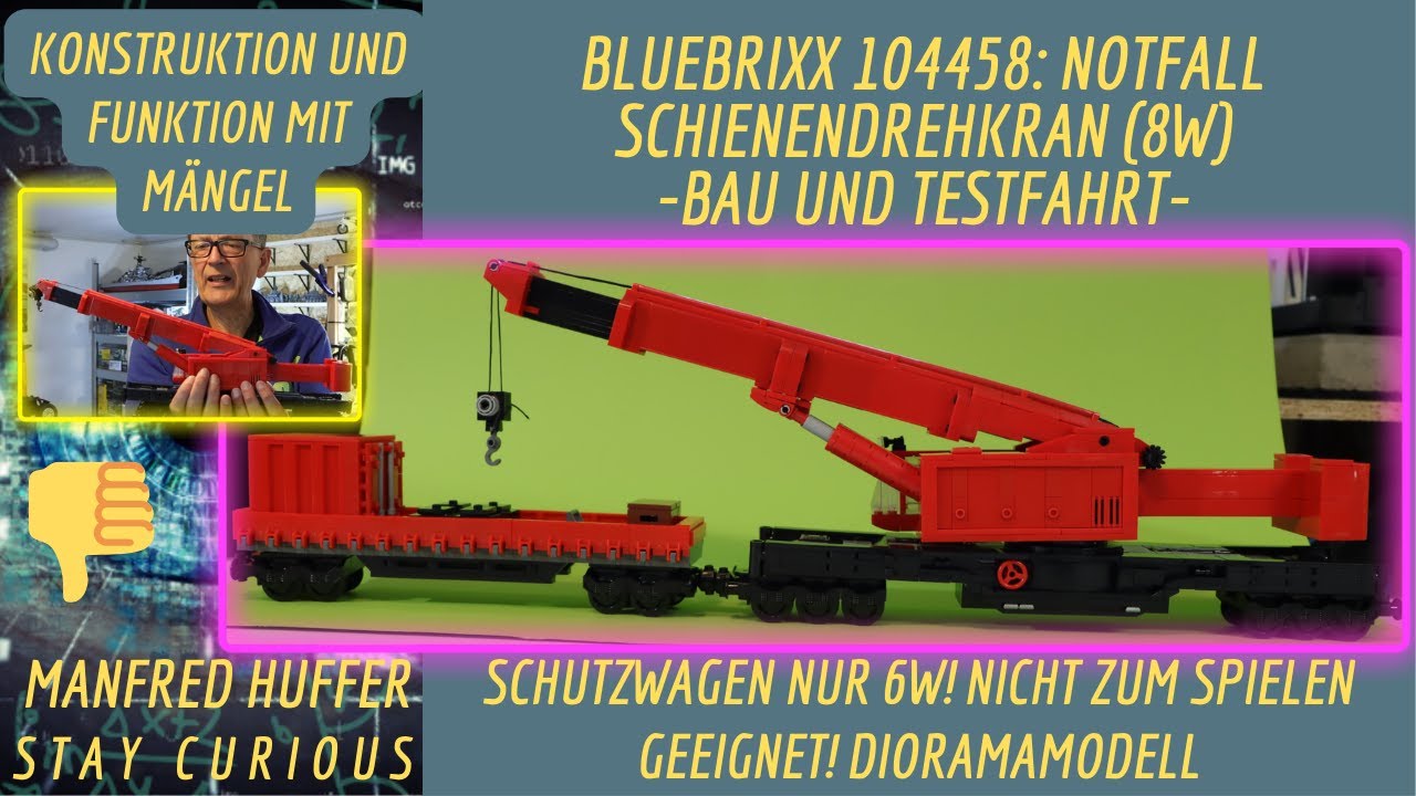 Bluebrixx 104458: Der Notfall Schienendrehkran in 8W - Zu viele Kompromisse