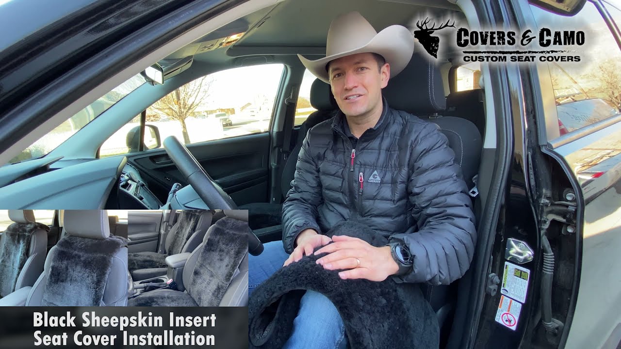Установка вставки из черной овчины - Чехлы на сиденья из овчины