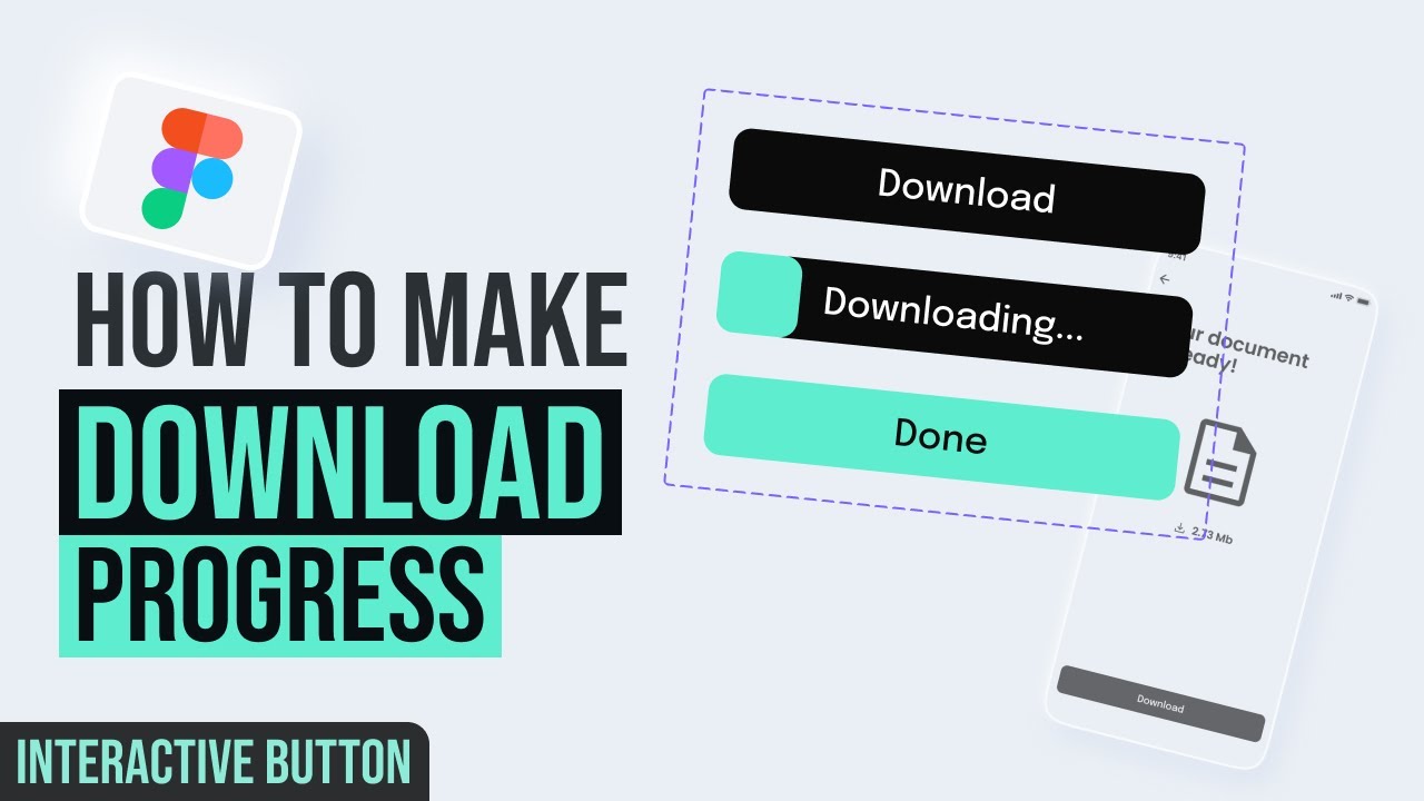 Download Progress Bar Button | Figma Interactive Components