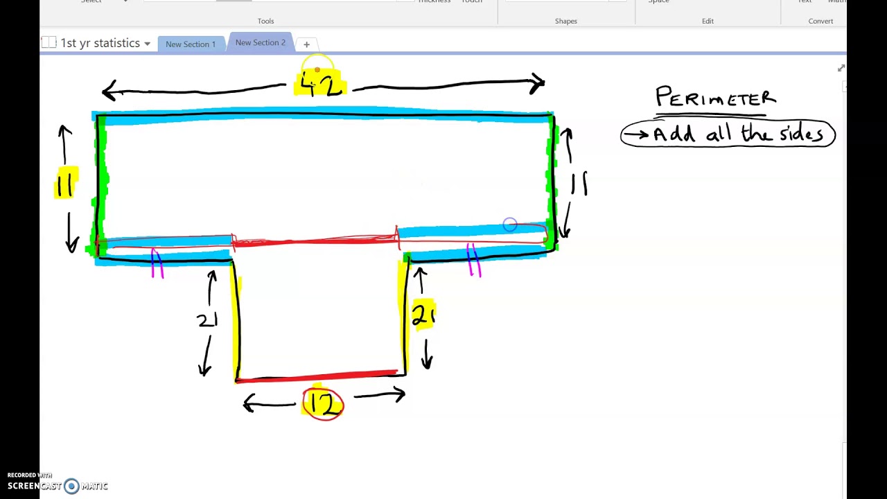 perimeter of irregular shape